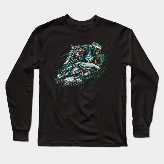 Run The Ball! (Plain Edition) - Philadelphia Eagles 2024 Long Sleeve T-Shirt by HauzKat Designs Shop